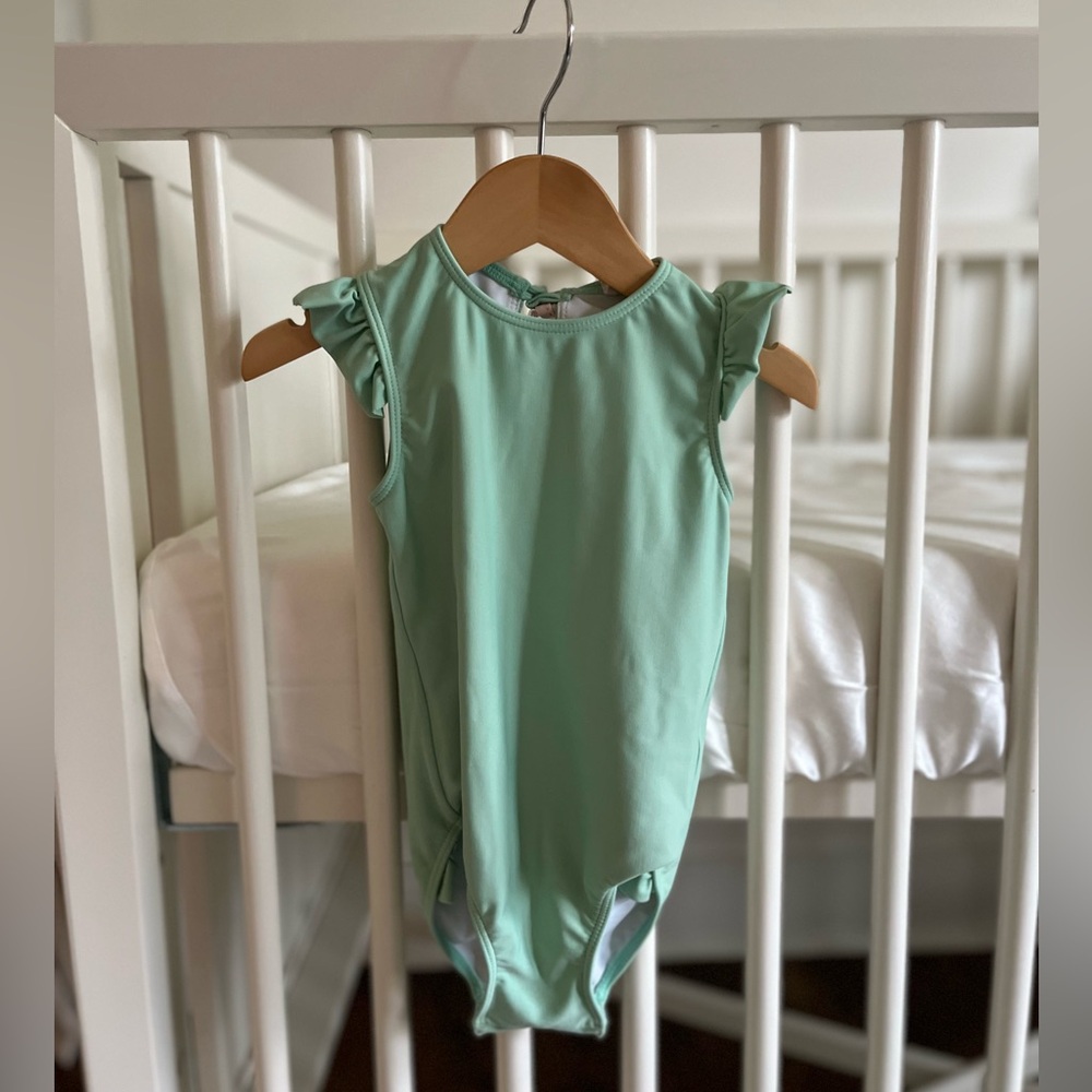 Minnow Green Ruffle Cap One-Piece Swimsuit
